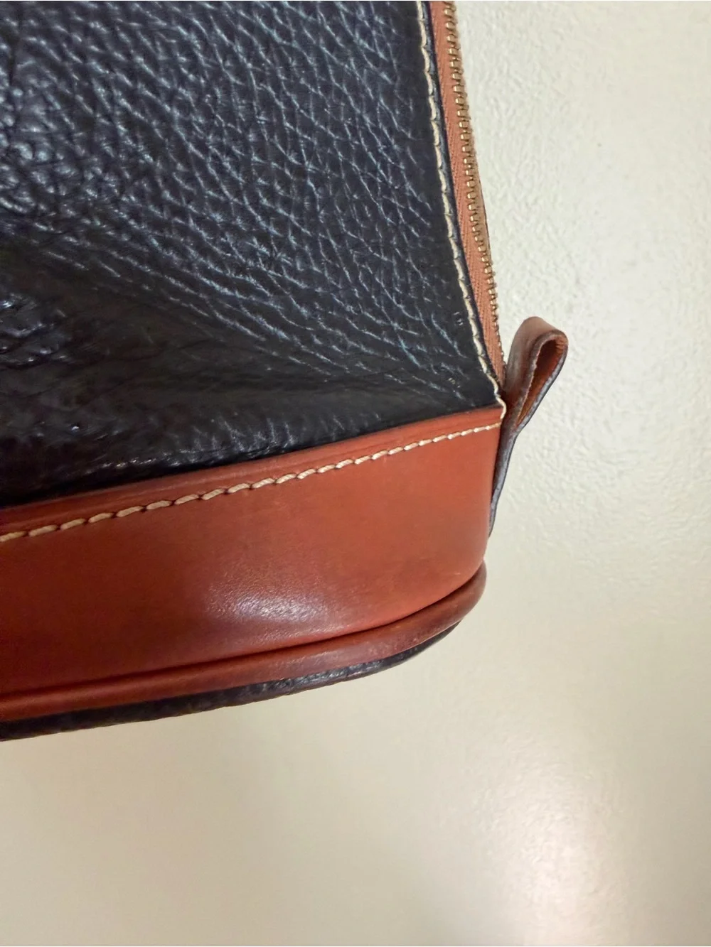 Dooney & Bourke Zip Zip Satchel Black Pebble Grain Leather Satchel Purse Handbag